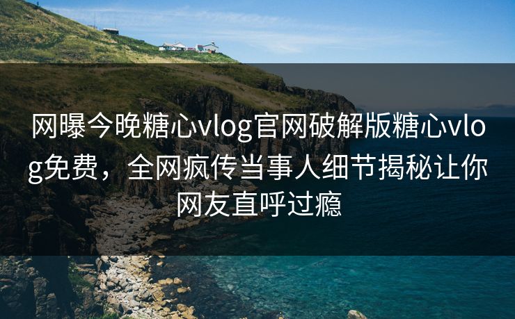 网曝今晚糖心vlog官网破解版糖心vlog免费，全网疯传当事人细节揭秘让你网友直呼过瘾